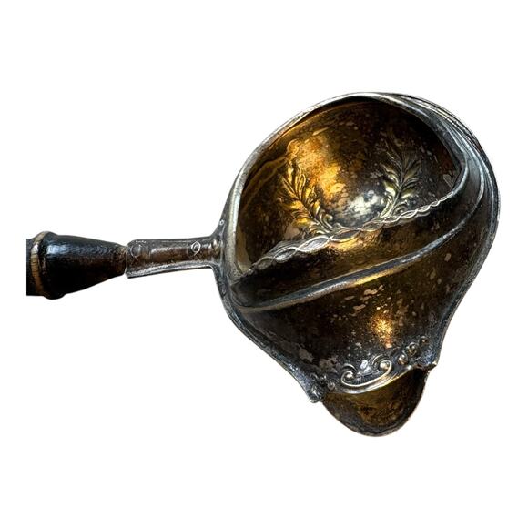 Antique Paye & Baker 1917 Patented‎ Silver Plated Tea Strainer Spoon Wood Handle - Picture 9 of 10